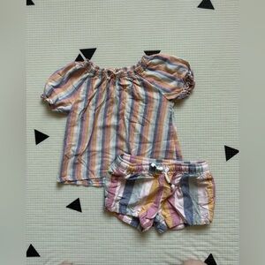 OshKosh B'gosh|Baby girl/toddler striped matching set in Pastel,size 4T•••Boho